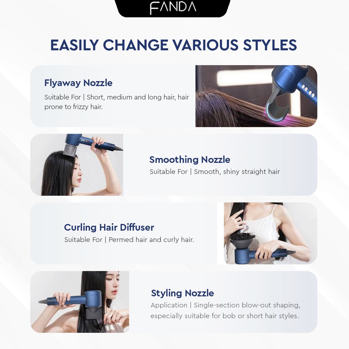 Fanda Promini High Speed HairDryer (4 Nozzles)