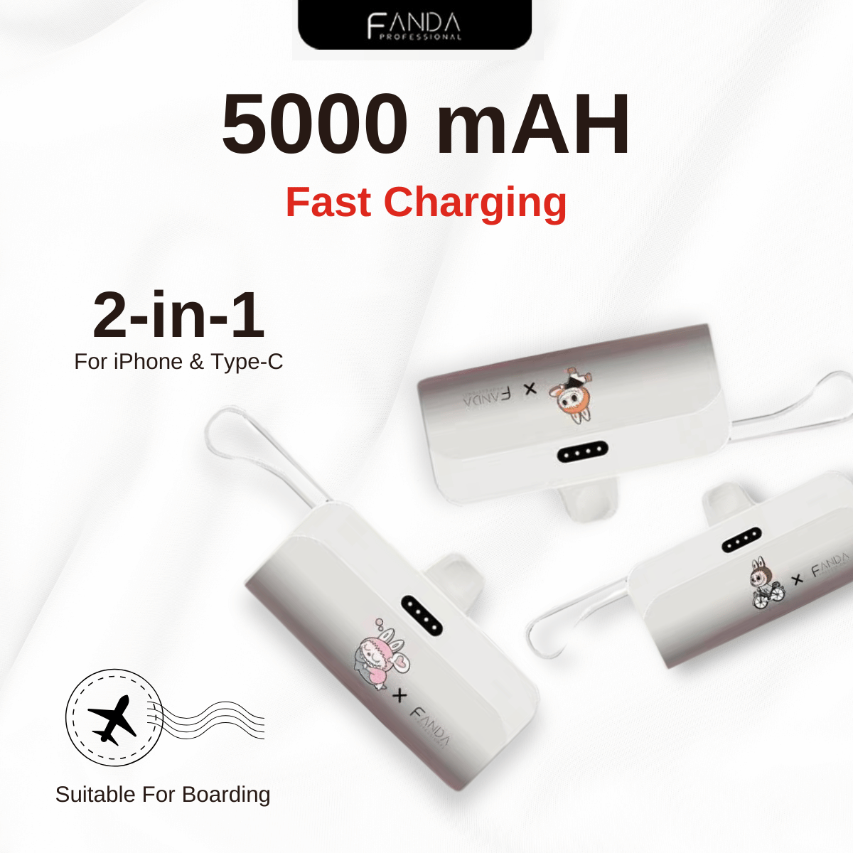 Fanda Labubu Powerbank BUY 1 FREE 1 (Free Random)