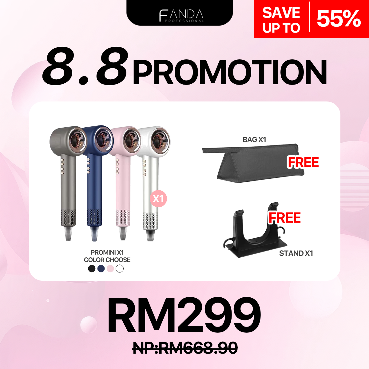 Fanda Promini High Speed HairDryer (4 Nozzles)