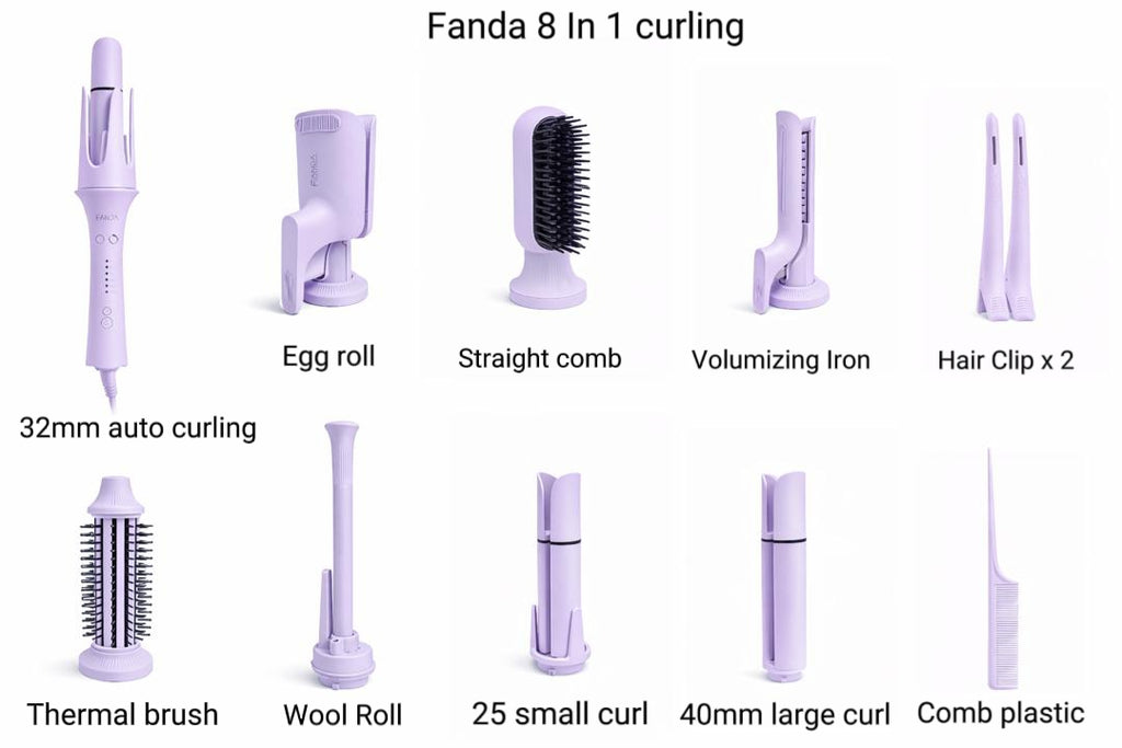 FANDA 8 IN 1 CURLING IRON FULL SET