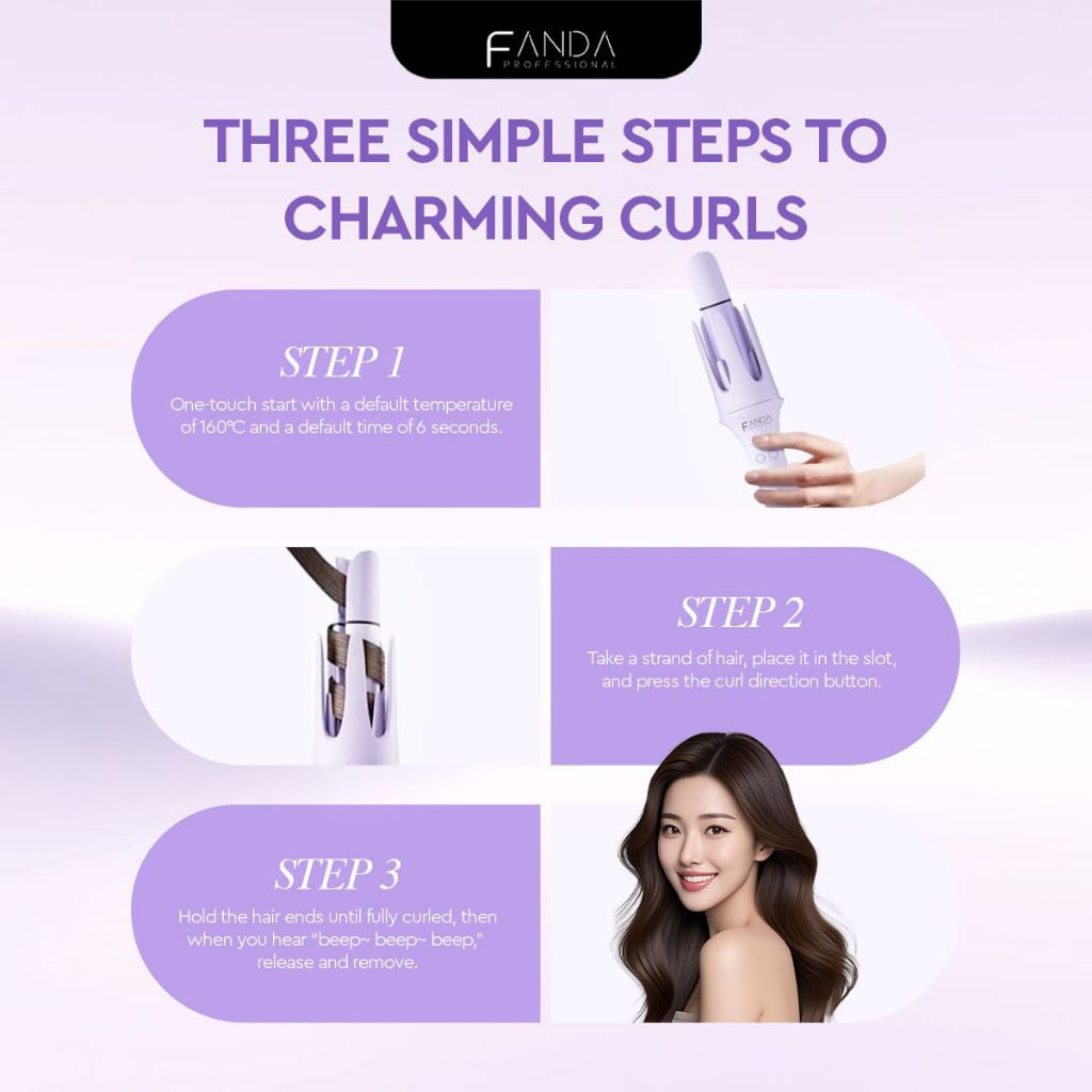 FANDA CURLING IRON WITH 32MM AUTOMATIC IRON CERAMIC 200 MILLION NEGATIVE IONS