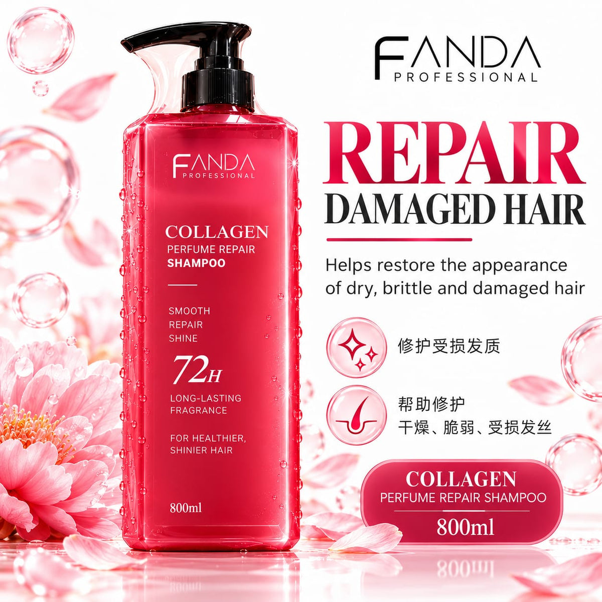 Fanda Collagen Perfume Repair Shampoo/ Treatment 800ml
