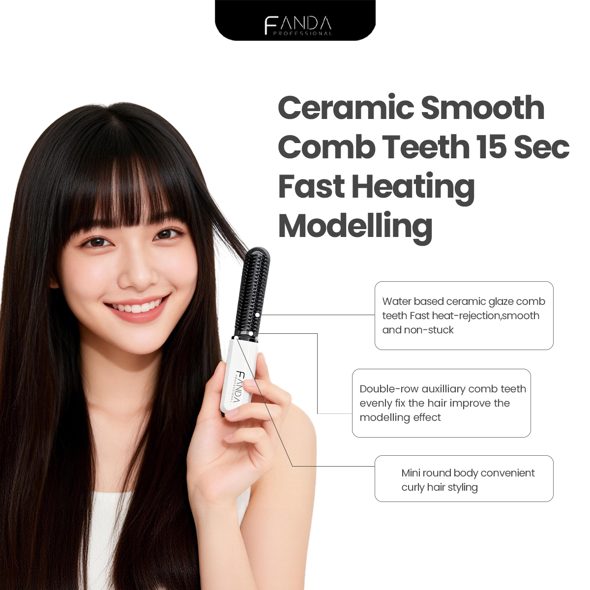 FANDA Mini Pro Cordless Straight Brush