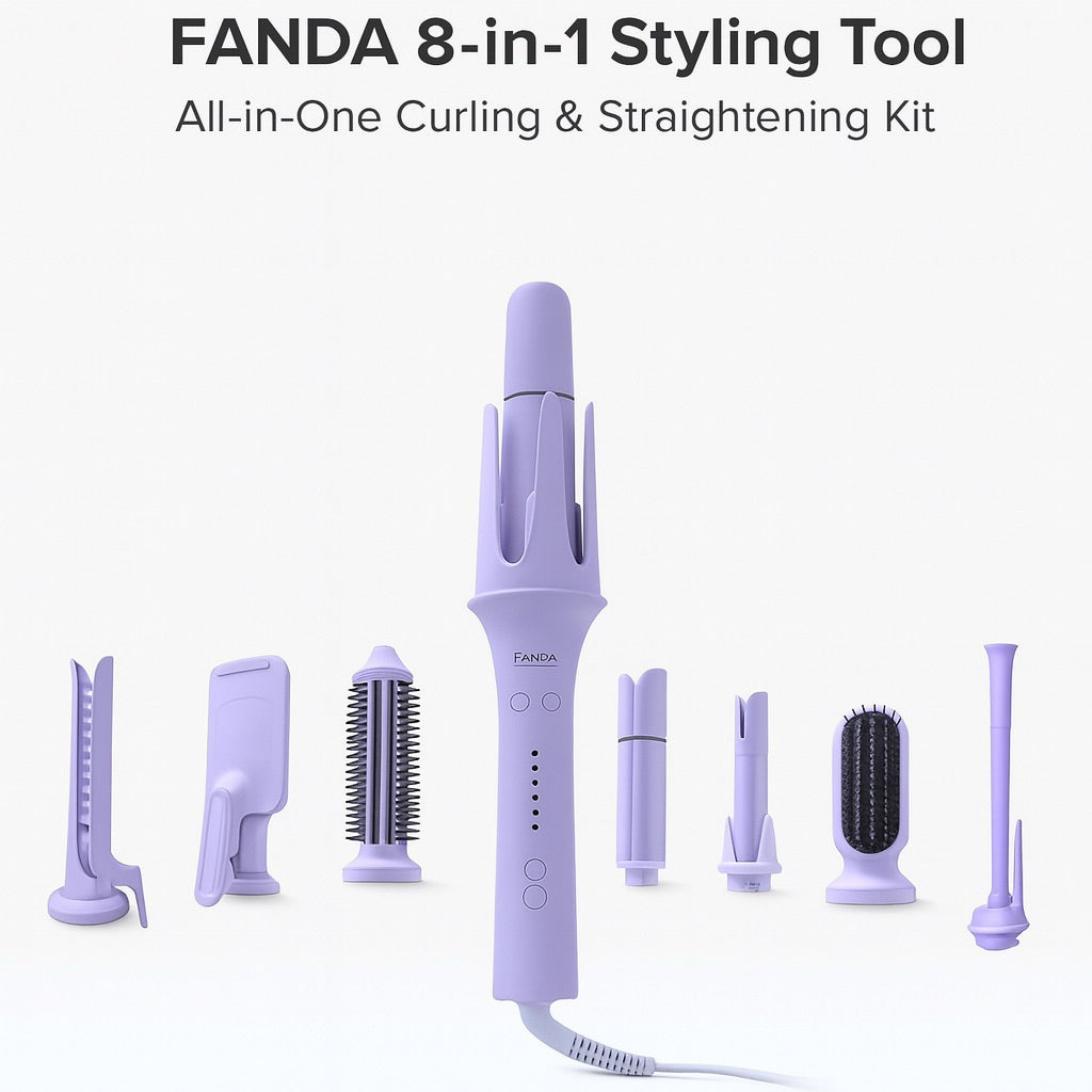 FANDA 8 IN 1 CURLING IRON FULL SET