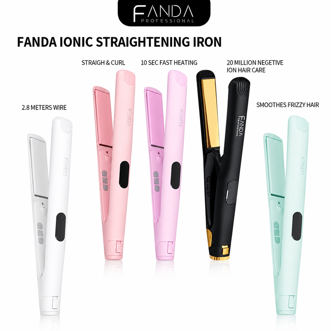 Fanda Professional 2 in 1 Hair Straightener