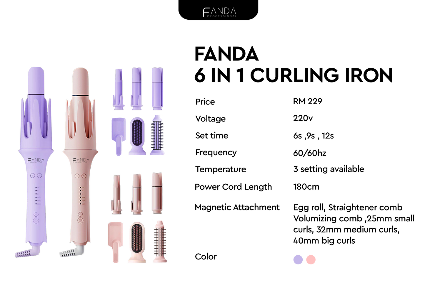 Fanda 4 In 1 Curler