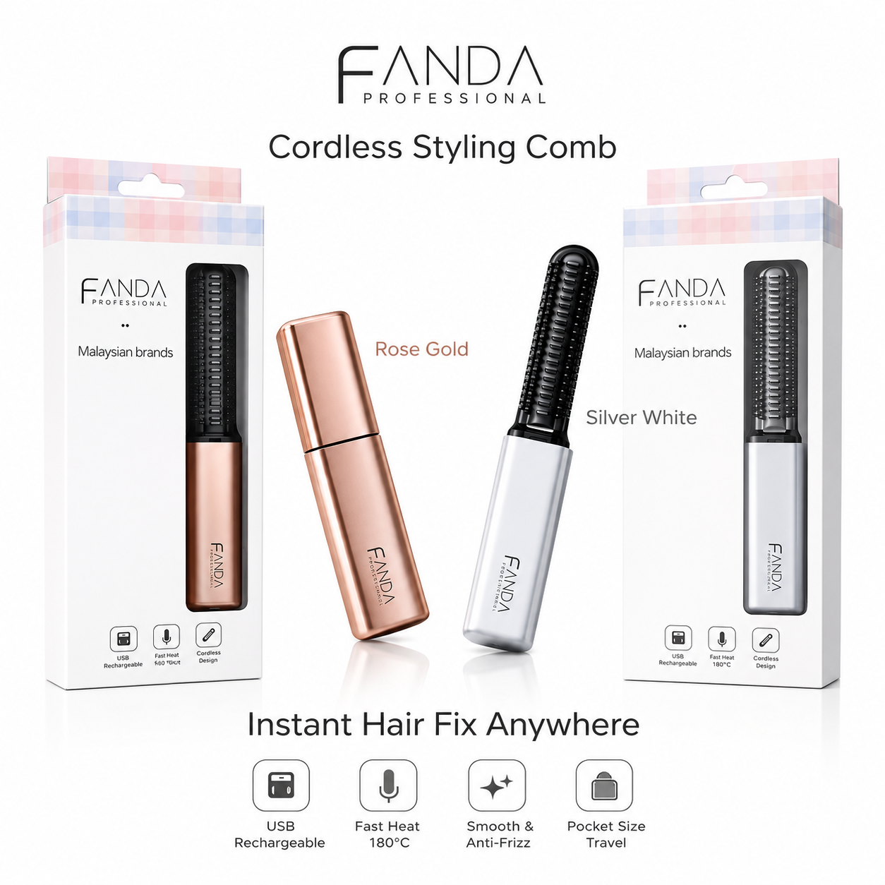 FANDA Mini Pro Cordless Straight Brush