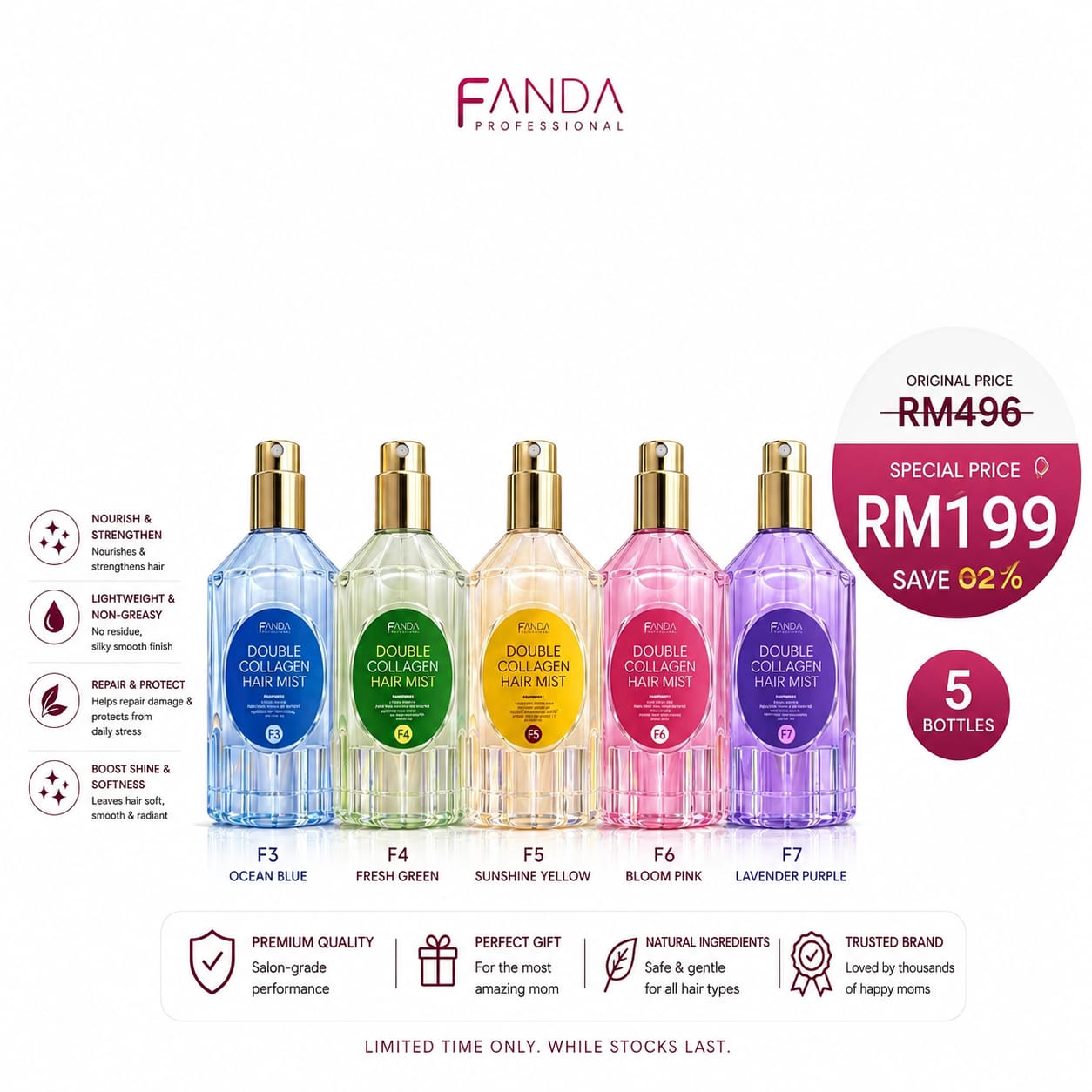 FANDA DOUBLE COLLAGEN HAIR MIST 50ml